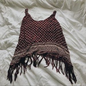Forever 21 Maroon Patterned Tank Top